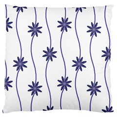 Geometric Flower Seamless Repeating Pattern With Curvy Lines Large Cushion Case (two Sides) by Simbadda