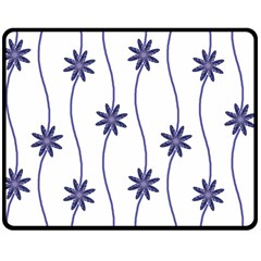 Geometric Flower Seamless Repeating Pattern With Curvy Lines Double Sided Fleece Blanket (medium) 