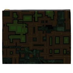 Circuit Board A Completely Seamless Background Design Cosmetic Bag (xxxl)  by Simbadda