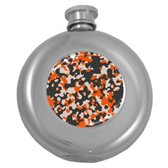 Camouflage Texture Patterns Round Hip Flask (5 Oz)