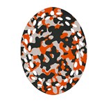 Camouflage Texture Patterns Oval Filigree Ornament (Two Sides) Front