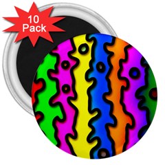 Digitally Created Abstract Squiggle Stripes 3  Magnets (10 Pack)  by Simbadda