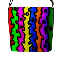 Digitally Created Abstract Squiggle Stripes Flap Messenger Bag (l)  by Simbadda