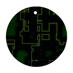 A Completely Seamless Background Design Circuit Board Ornament (round) by Simbadda