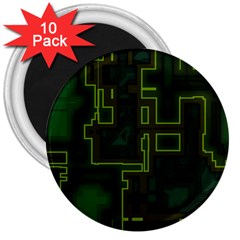 A Completely Seamless Background Design Circuit Board 3  Magnets (10 Pack)  by Simbadda