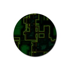 A Completely Seamless Background Design Circuit Board Rubber Round Coaster (4 Pack)  by Simbadda