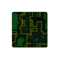 A Completely Seamless Background Design Circuit Board Square Magnet by Simbadda