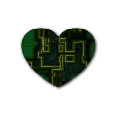 A Completely Seamless Background Design Circuit Board Heart Coaster (4 Pack) 