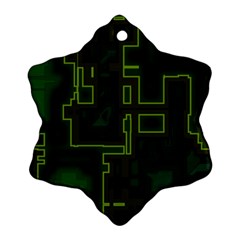 A Completely Seamless Background Design Circuit Board Ornament (snowflake) by Simbadda