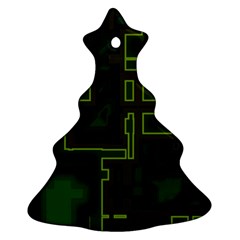 A Completely Seamless Background Design Circuit Board Christmas Tree Ornament (two Sides) by Simbadda