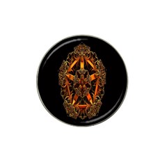 3d Fractal Jewel Gold Images Hat Clip Ball Marker (4 Pack) by Simbadda