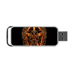 3d Fractal Jewel Gold Images Portable Usb Flash (one Side) by Simbadda