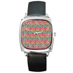 Abstract Seamless Abstract Background Pattern Square Metal Watch Front