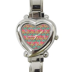 Abstract Seamless Abstract Background Pattern Heart Italian Charm Watch by Simbadda