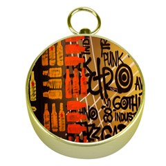 Graffiti Bottle Art Gold Compasses by Simbadda