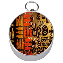 Graffiti Bottle Art Silver Compasses