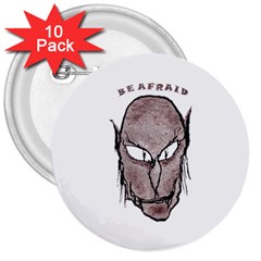Scary Vampire Drawing 3  Buttons (10 Pack)  by dflcprints
