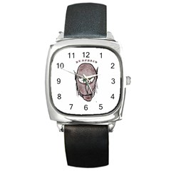 Scary Vampire Drawing Square Metal Watch by dflcprints