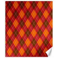 Argyle Pattern Background Wallpaper In Brown Orange And Red Canvas 20  X 24   by Simbadda