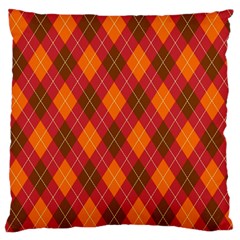 Argyle Pattern Background Wallpaper In Brown Orange And Red Large Flano Cushion Case (two Sides) by Simbadda
