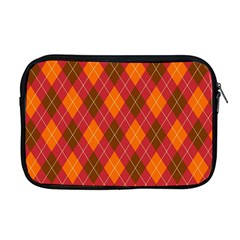 Argyle Pattern Background Wallpaper In Brown Orange And Red Apple Macbook Pro 17  Zipper Case by Simbadda