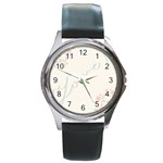 Love Card Flowers Round Metal Watch Front