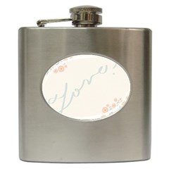 Love Card Flowers Hip Flask (6 Oz) by Simbadda