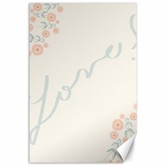 Love Card Flowers Canvas 24  X 36  by Simbadda
