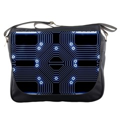 A Completely Seamless Tile Able Techy Circuit Background Messenger Bags by Simbadda