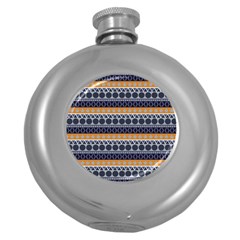 Seamless Abstract Elegant Background Pattern Round Hip Flask (5 Oz)