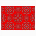 Geometric Circles Seamless Pattern On Red Background Large Glasses Cloth (2-Side) Front