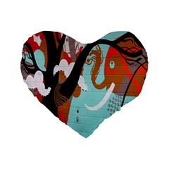 Colorful Graffiti In Amsterdam Standard 16  Premium Flano Heart Shape Cushions