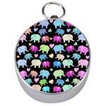 Cute elephants  Silver Compasses Front