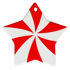 Candy Red White Peppermint Pinwheel Red White Ornament (star)