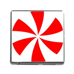 Candy Red White Peppermint Pinwheel Red White Memory Card Reader (square)