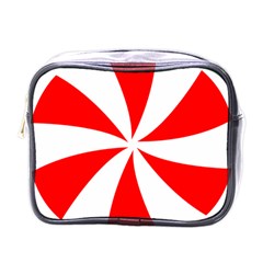 Candy Red White Peppermint Pinwheel Red White Mini Toiletries Bags