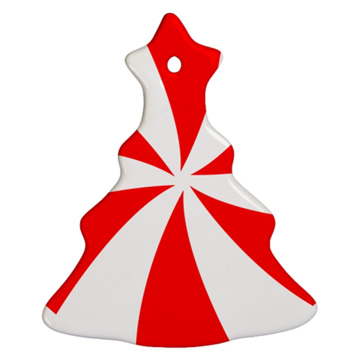 Candy Red White Peppermint Pinwheel Red White Christmas Tree Ornament (Two Sides)