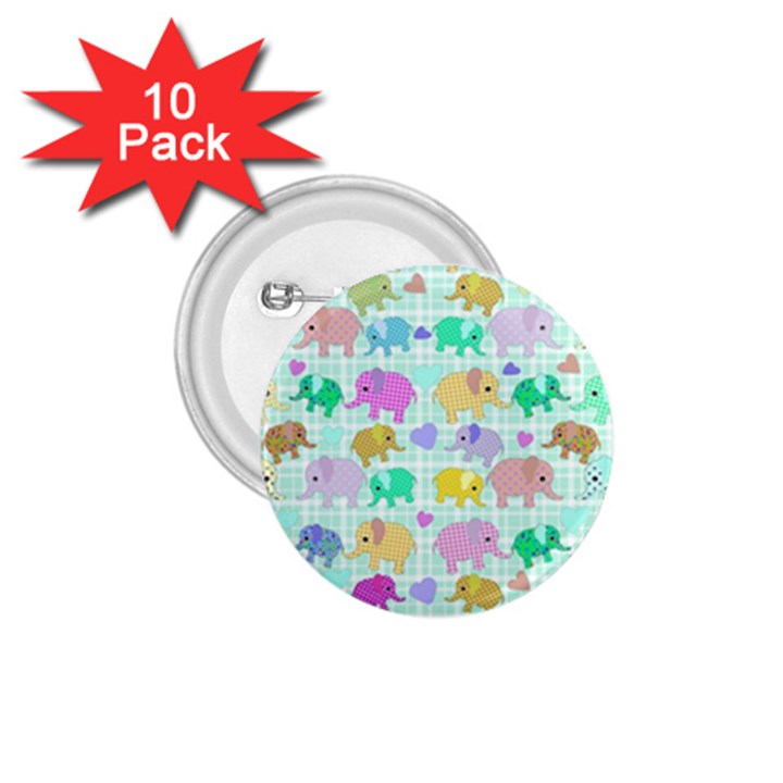 Cute elephants  1.75  Buttons (10 pack)