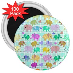 Cute elephants  3  Magnets (100 pack)