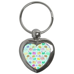 Cute elephants  Key Chains (Heart) 