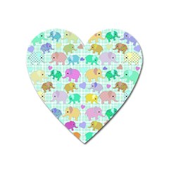 Cute elephants  Heart Magnet