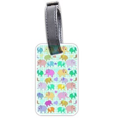 Cute Elephants  Luggage Tags (one Side)  by Valentinaart