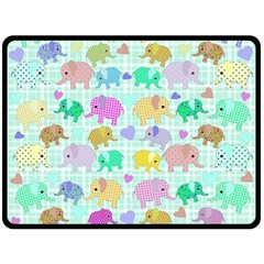 Cute Elephants  Double Sided Fleece Blanket (large) 