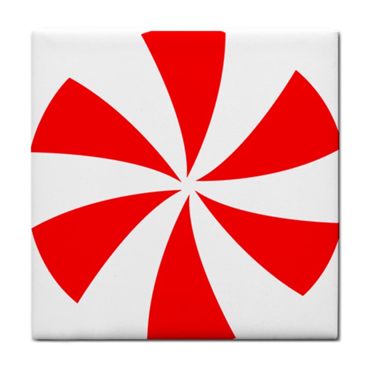 Candy Red White Peppermint Pinwheel Red White Tile Coasters