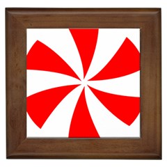 Candy Red White Peppermint Pinwheel Red White Framed Tiles by Alisyart
