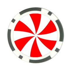 Candy Red White Peppermint Pinwheel Red White Poker Chip Card Guard