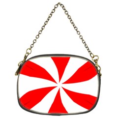 Candy Red White Peppermint Pinwheel Red White Chain Purses (two Sides) 
