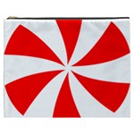 Candy Red White Peppermint Pinwheel Red White Cosmetic Bag (XXXL)  Front