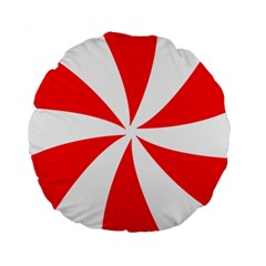 Candy Red White Peppermint Pinwheel Red White Standard 15  Premium Round Cushions by Alisyart