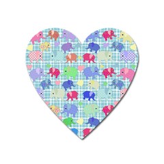 Cute Elephants  Heart Magnet by Valentinaart